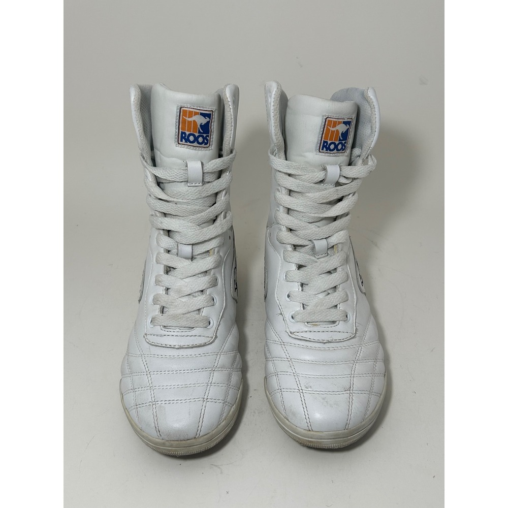KangaROOS Mambo White Leather High Top Boxing Sneakers Mens 6 Womens 7.5